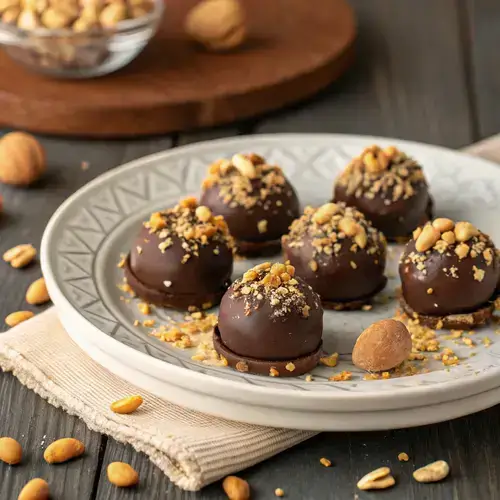 Close-up of Martha Washington Candy showing the texture and chocolate topping.