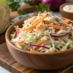 Bowl of KFC Coleslaw with shredded cabbage, carrots, and creamy dressing.