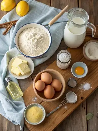Ingredients for PIZZA QUESADILLAS displayed on a kitchen table.