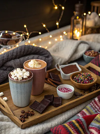 Cranberry cocktail with ice, fresh cranberries, orange slice, and mint in a glass.